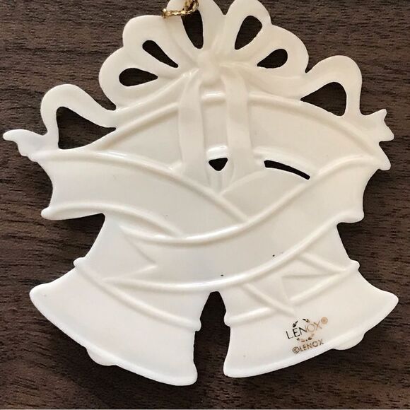 Vintage Lenox Porcelain First Christmas Together 1999 Bells Tree Ornament - Picture 9 of 10